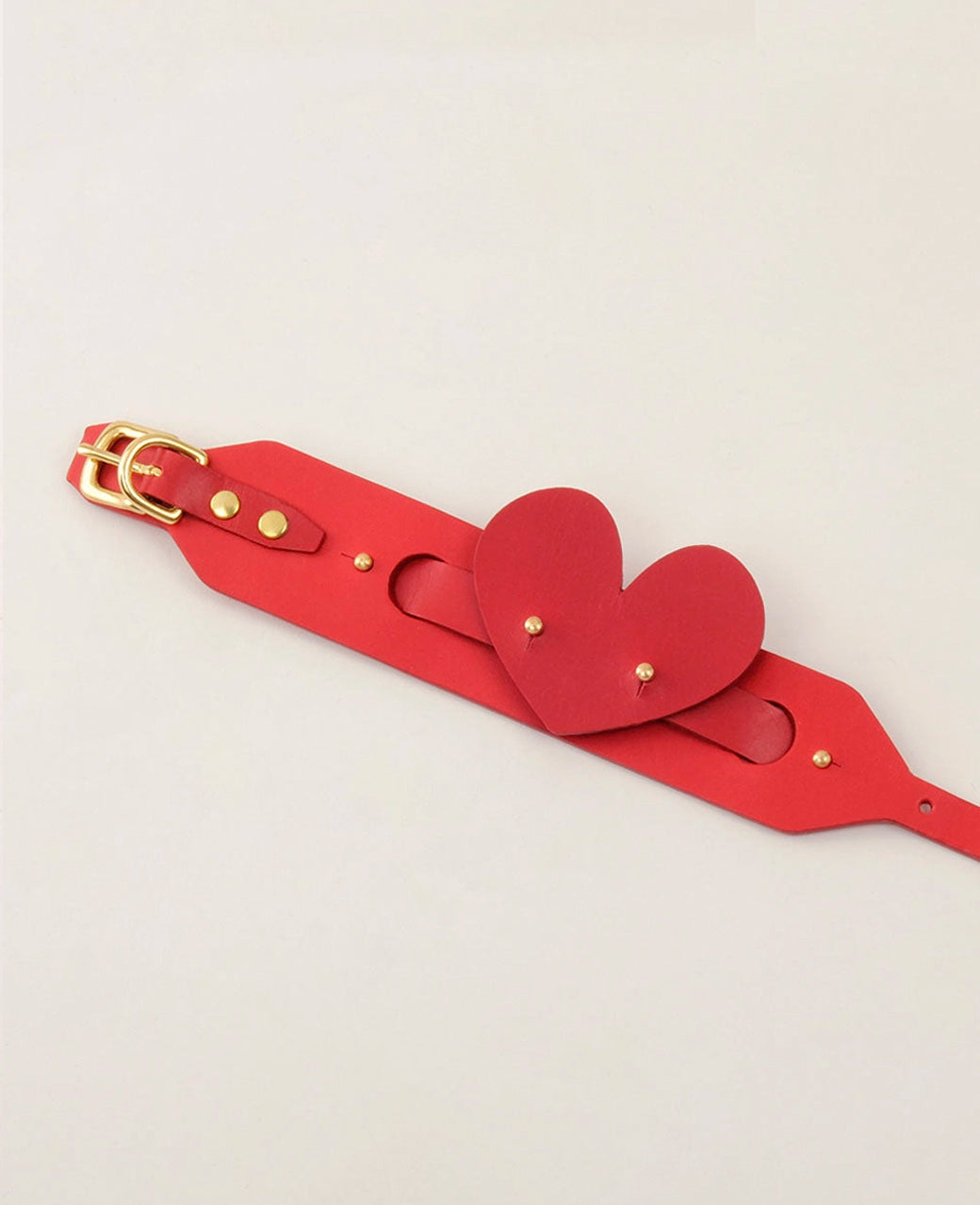 Leather Dog Heart Collar Accessory