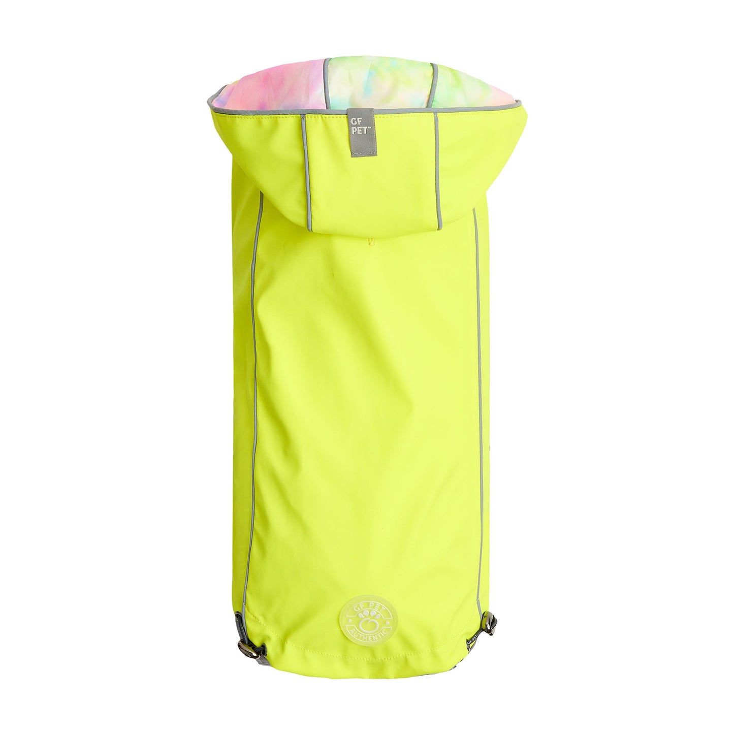 The Reversible Raincoat - Neon Yellow with Tie Dye