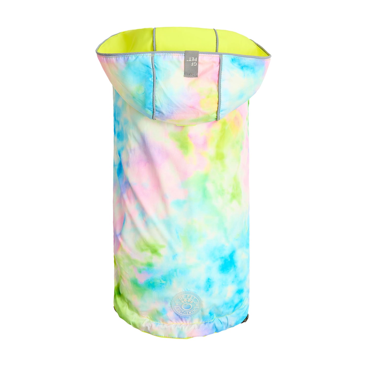 The Reversible Raincoat - Neon Yellow with Tie Dye