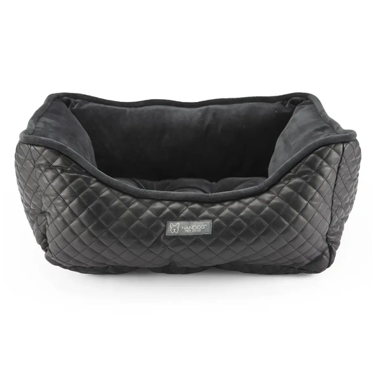 PRIVE VEGAN LEATHER Quilted Luxury Dog or Cat Bed