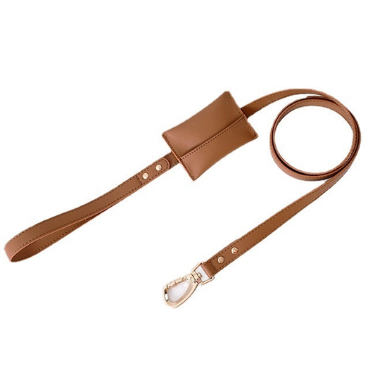 Loofie Vegan Leather Leash and Poop Bag All-in-One